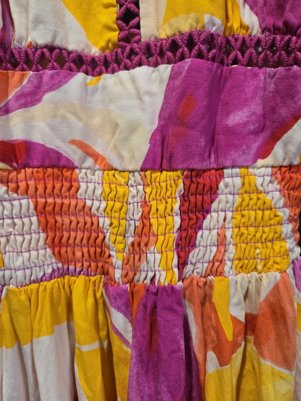 Anthropologie Pink, Yellow & Orange Halter Maxi Dress Sleeveless Size M - Picture 6 of 10